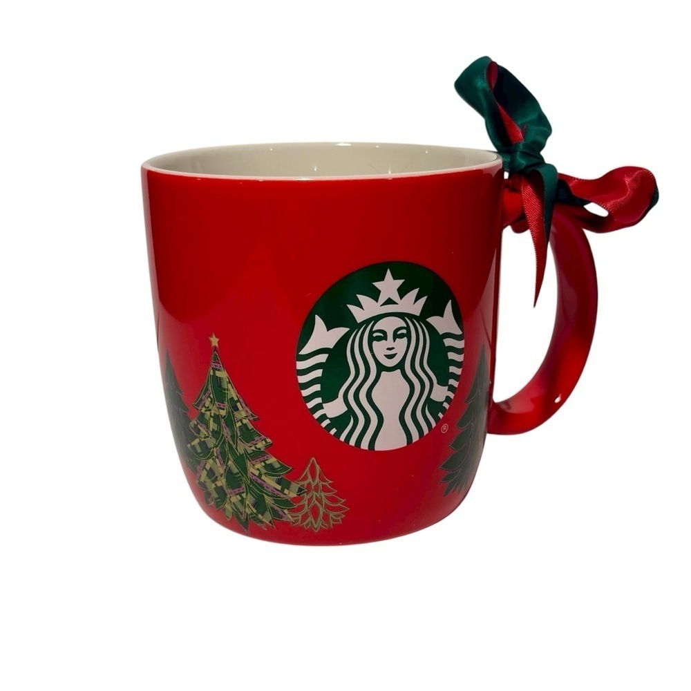 Starbucks 2020 Red Christmas Trees Mug New 16-18 ounces